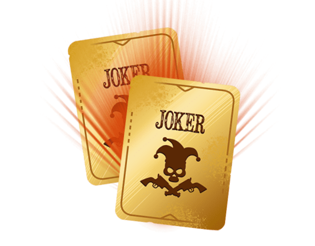 Two golden Joker cards
